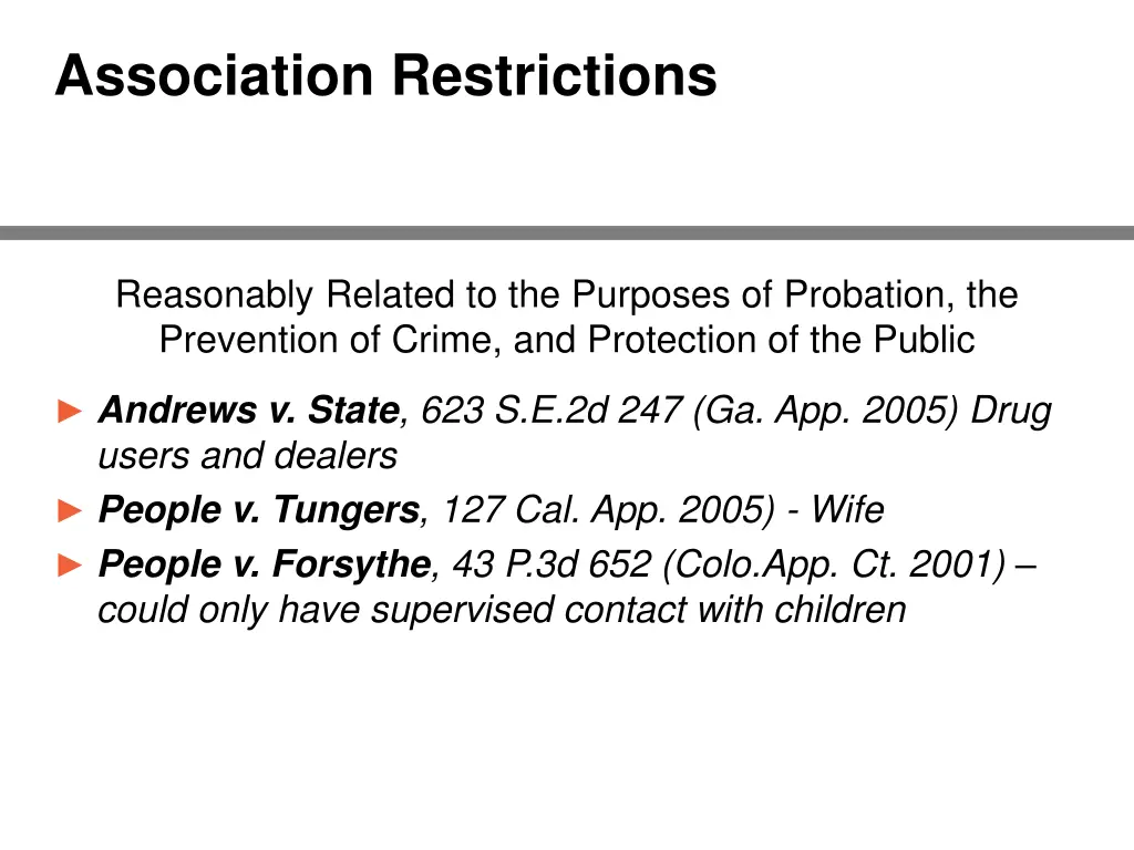 association restrictions