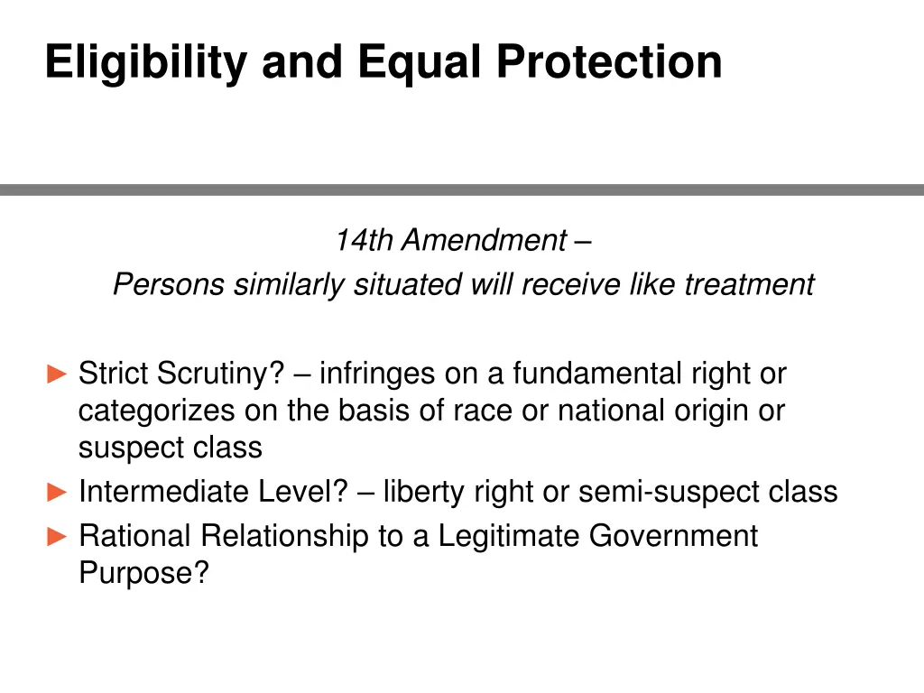 eligibility and equal protection