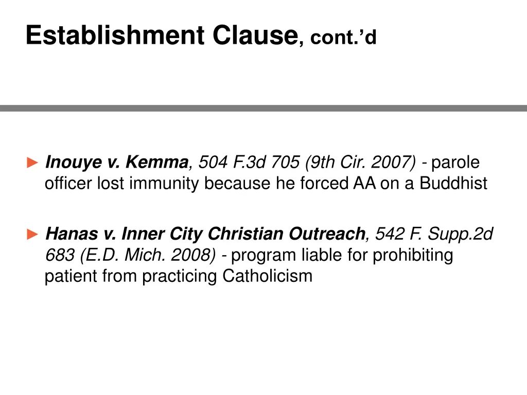 establishment clause cont d 1