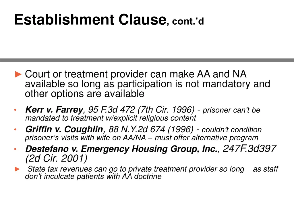 establishment clause cont d