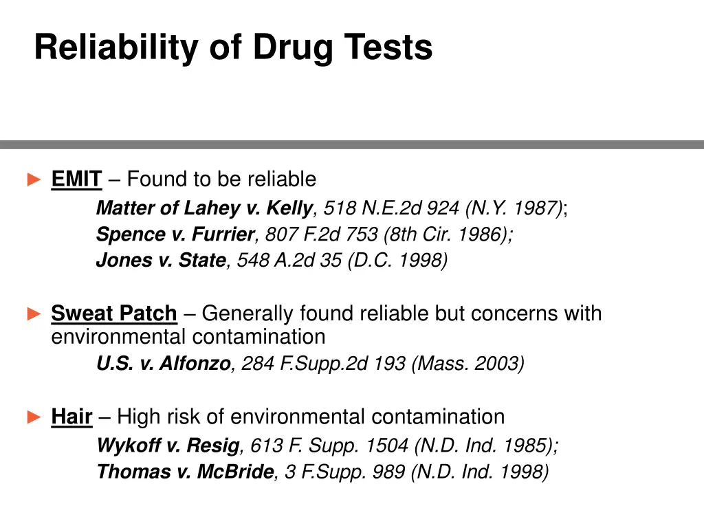 reliability of drug tests