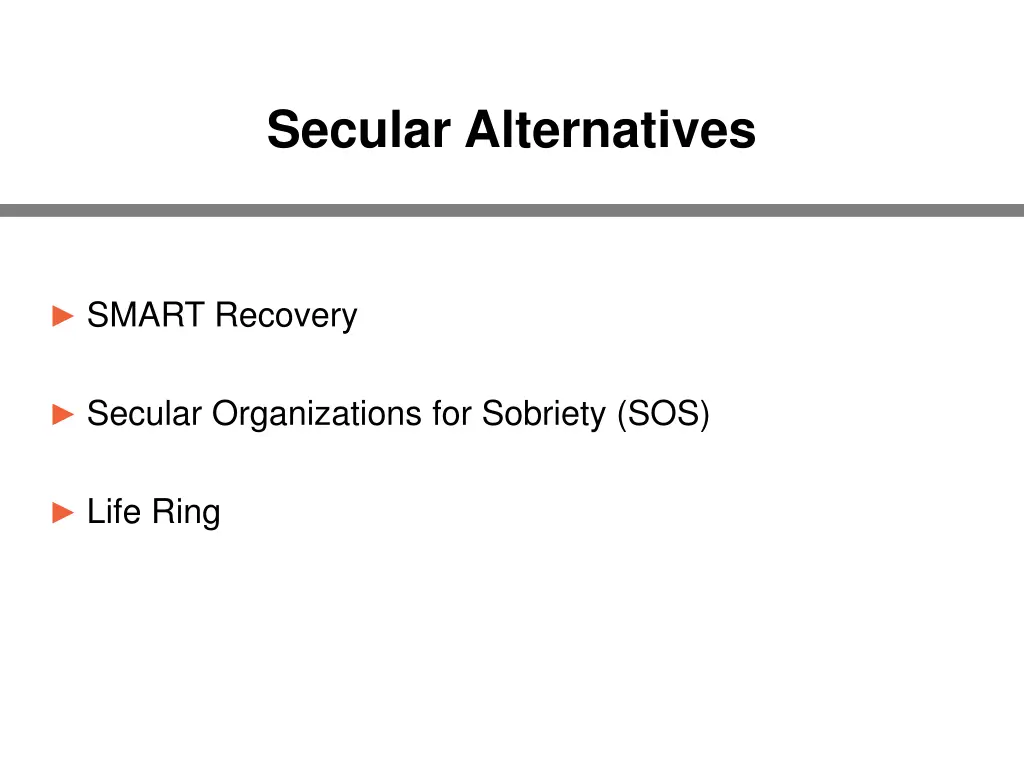 secular alternatives