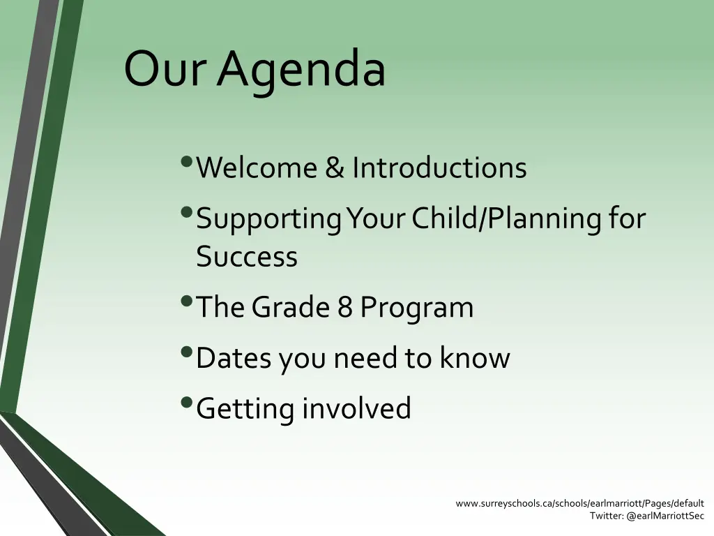 our agenda