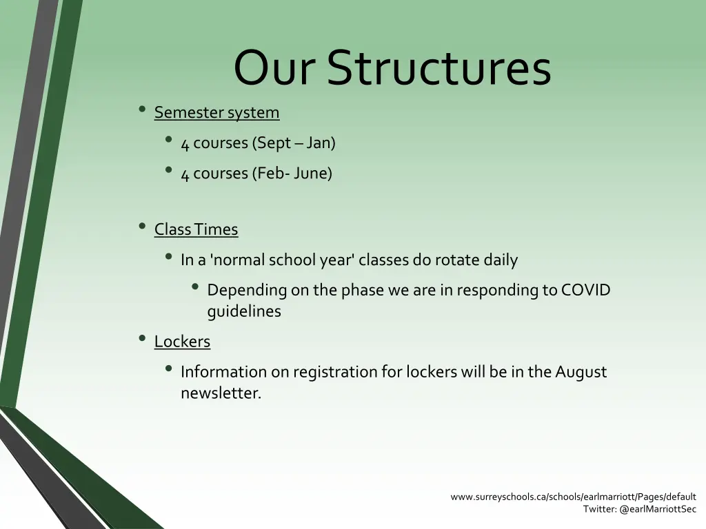 our structures semester system 4 courses sept