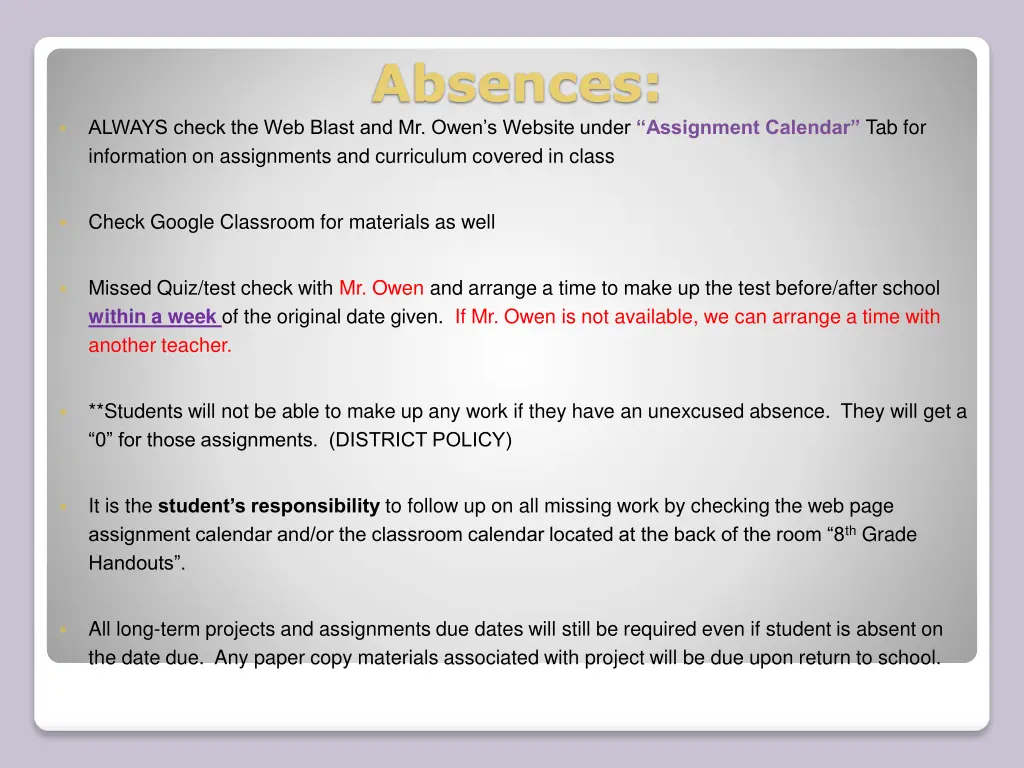 absences