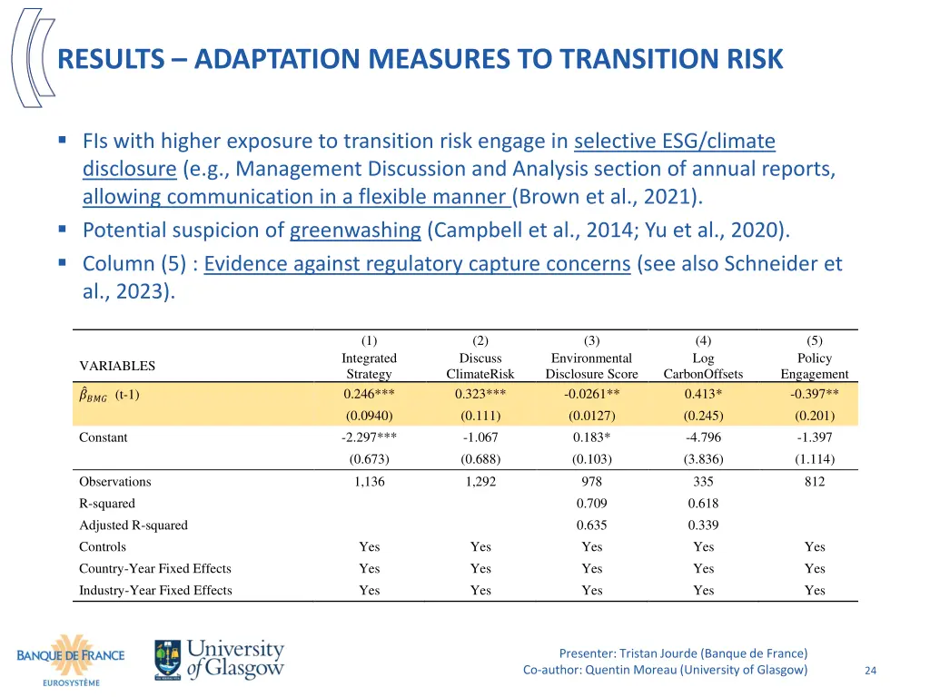 results adaptation measures to transition risk