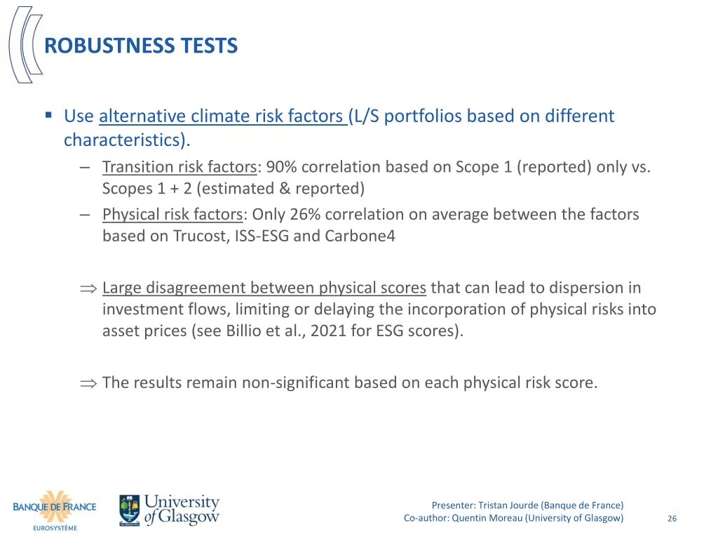 robustness tests