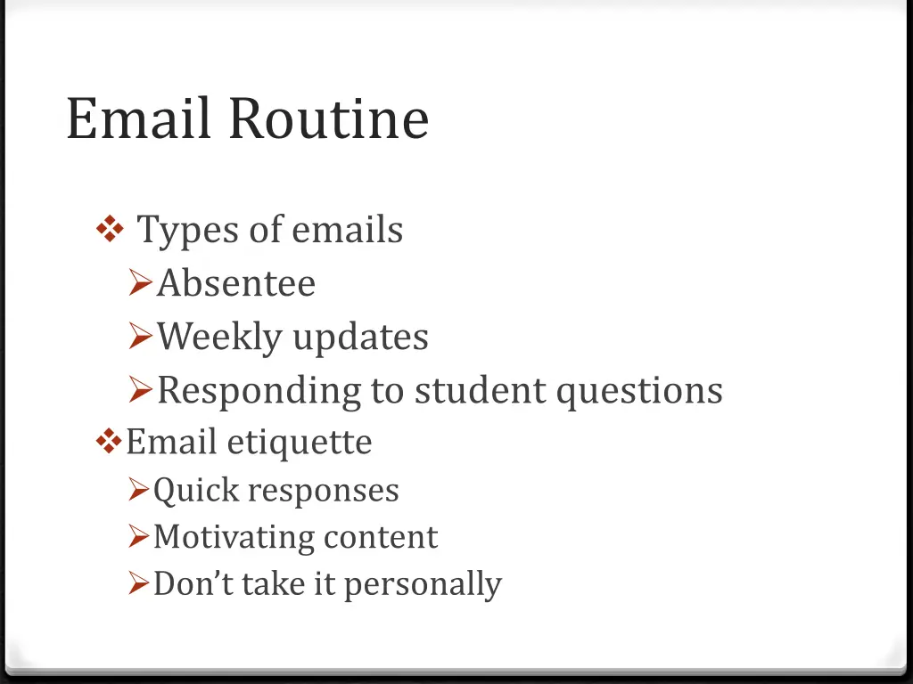 email routine