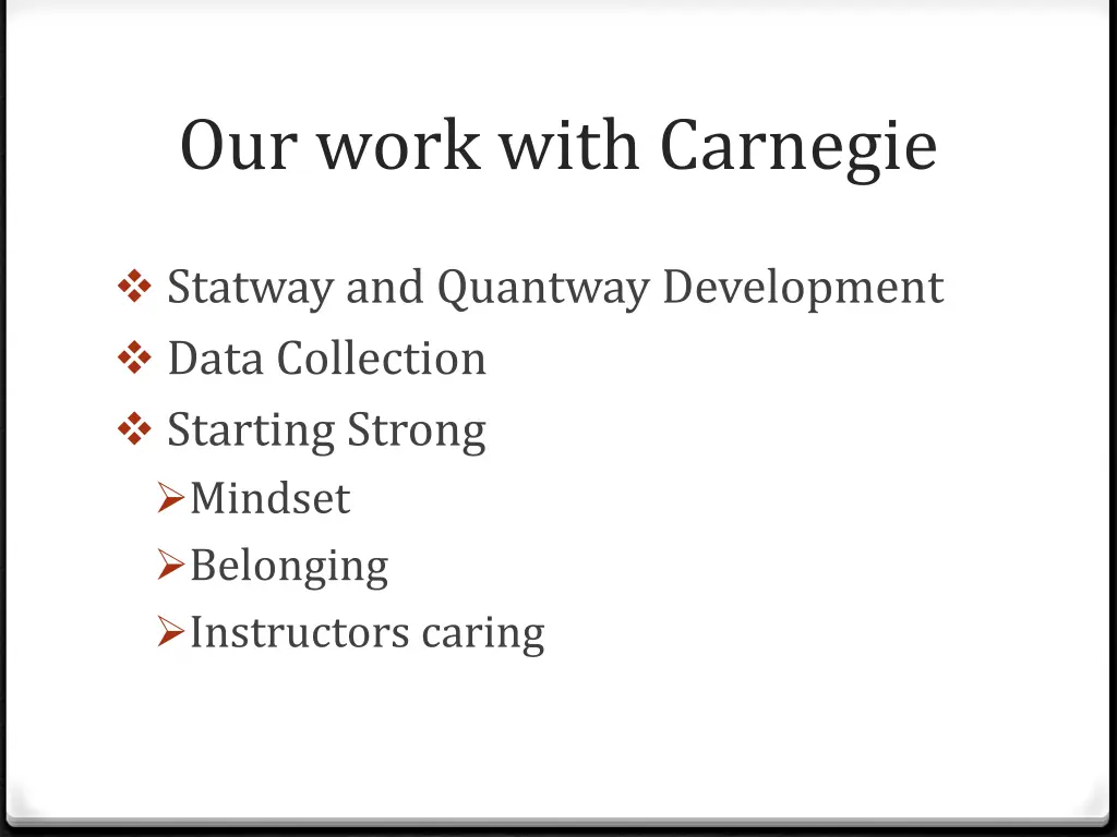 our work with carnegie