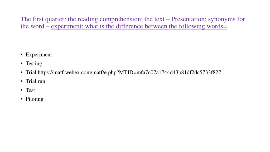 the first quarter the reading comprehension 1