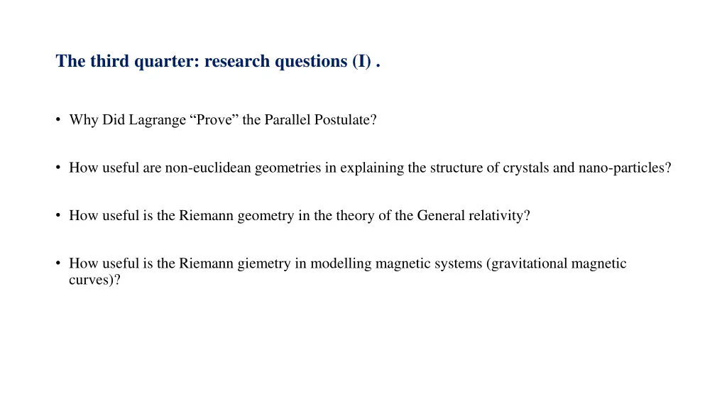 the third quarter research questions i