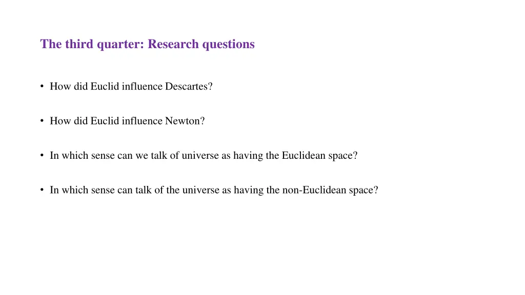 the third quarter research questions