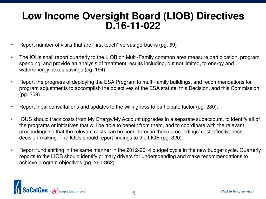 low income oversight board liob directives