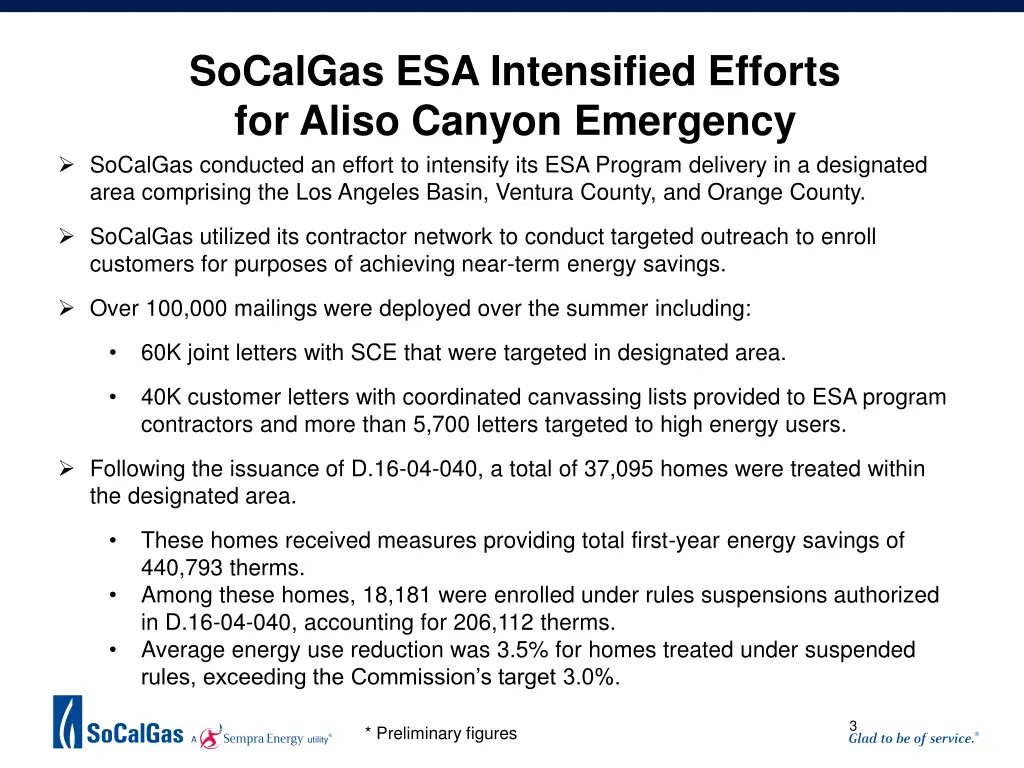 socalgas esa intensified efforts for aliso canyon