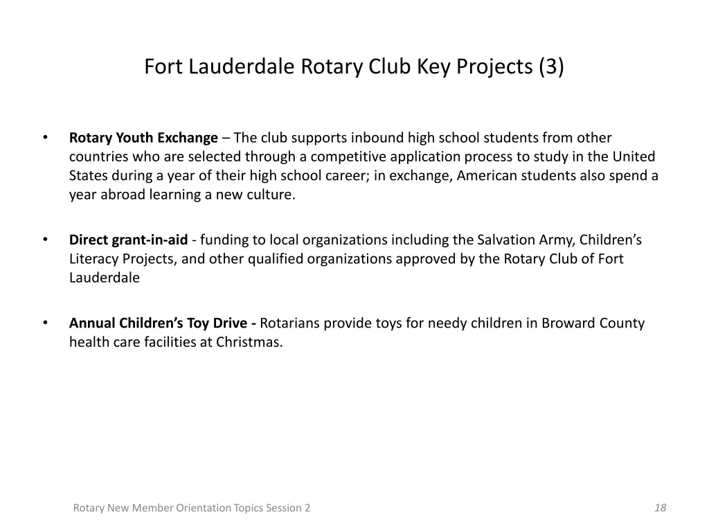 fort lauderdale rotary club key projects 3