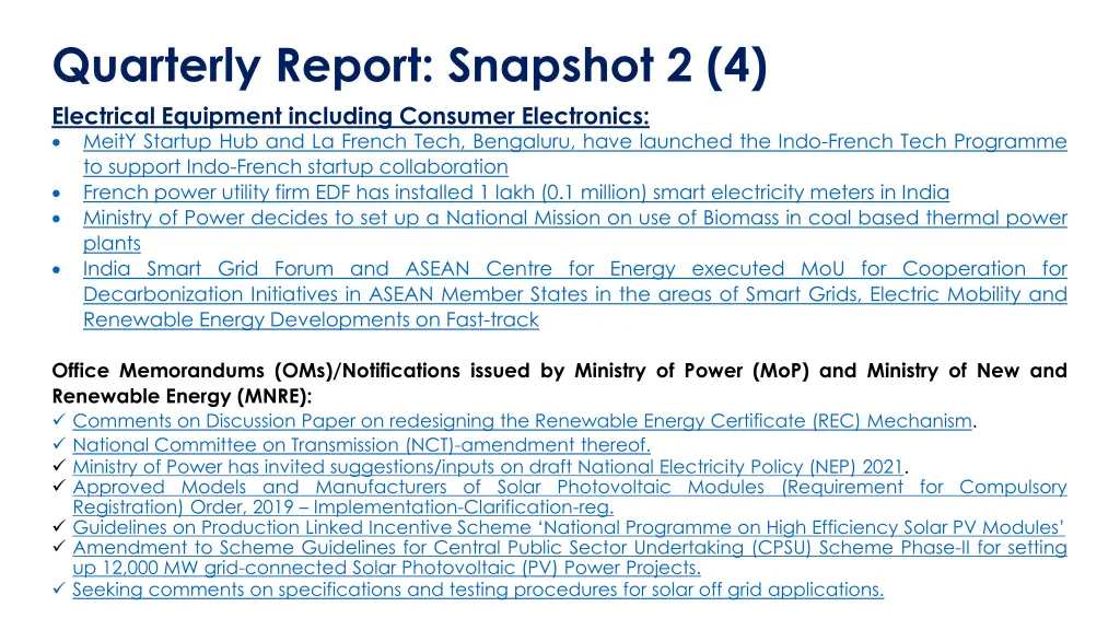 quarterly report snapshot 2 4 electrical