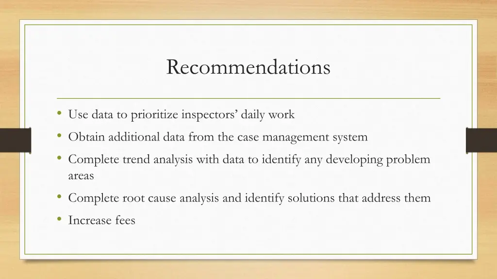 recommendations