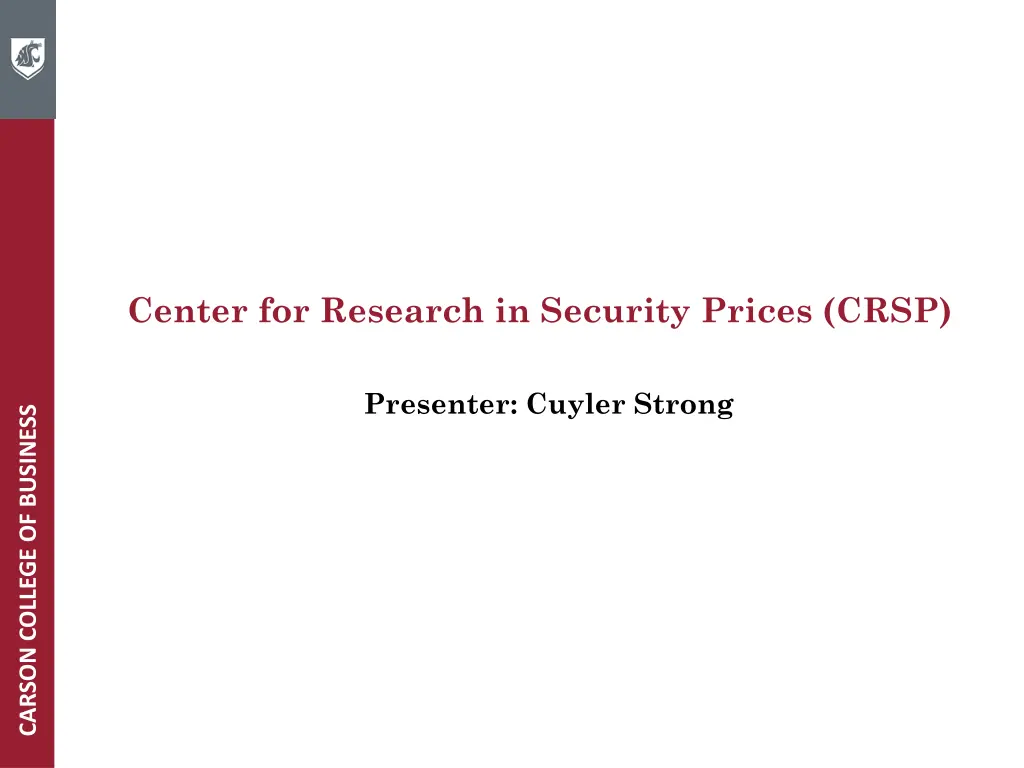 center for research in security prices crsp