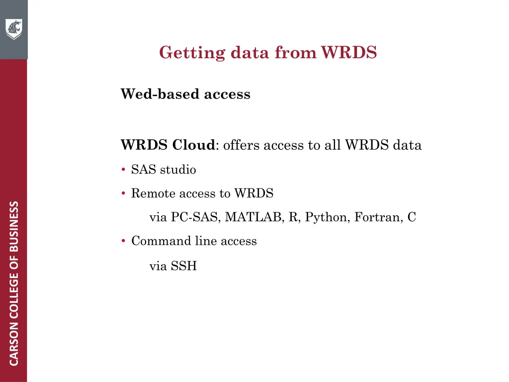 getting data from wrds