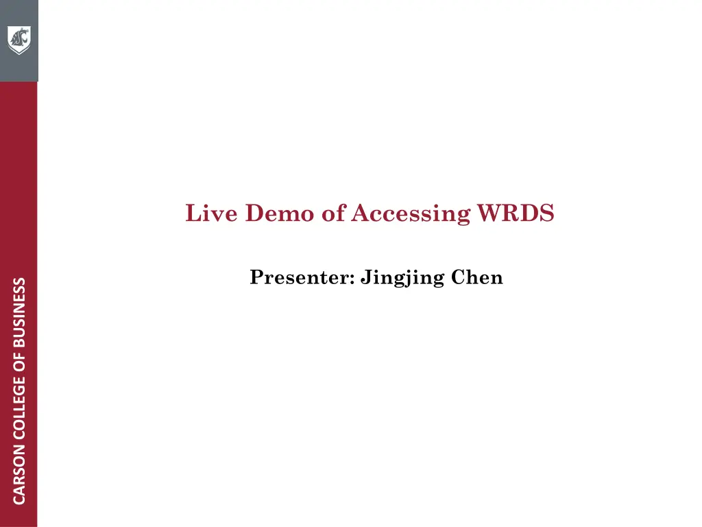 live demo of accessing wrds