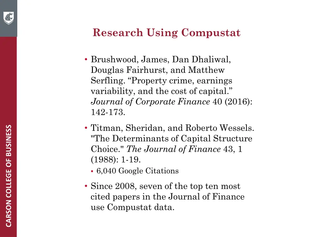 research using compustat