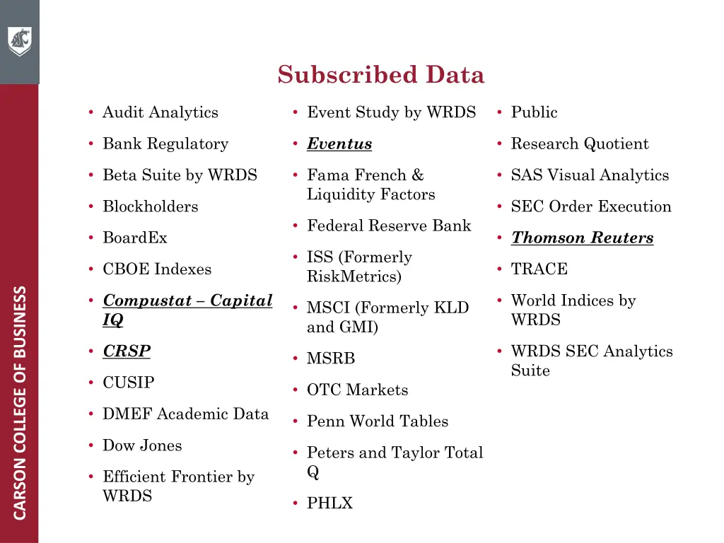 subscribed data