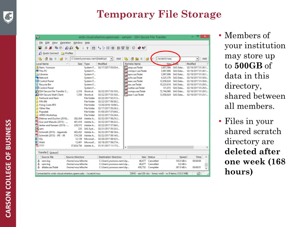 temporary file storage