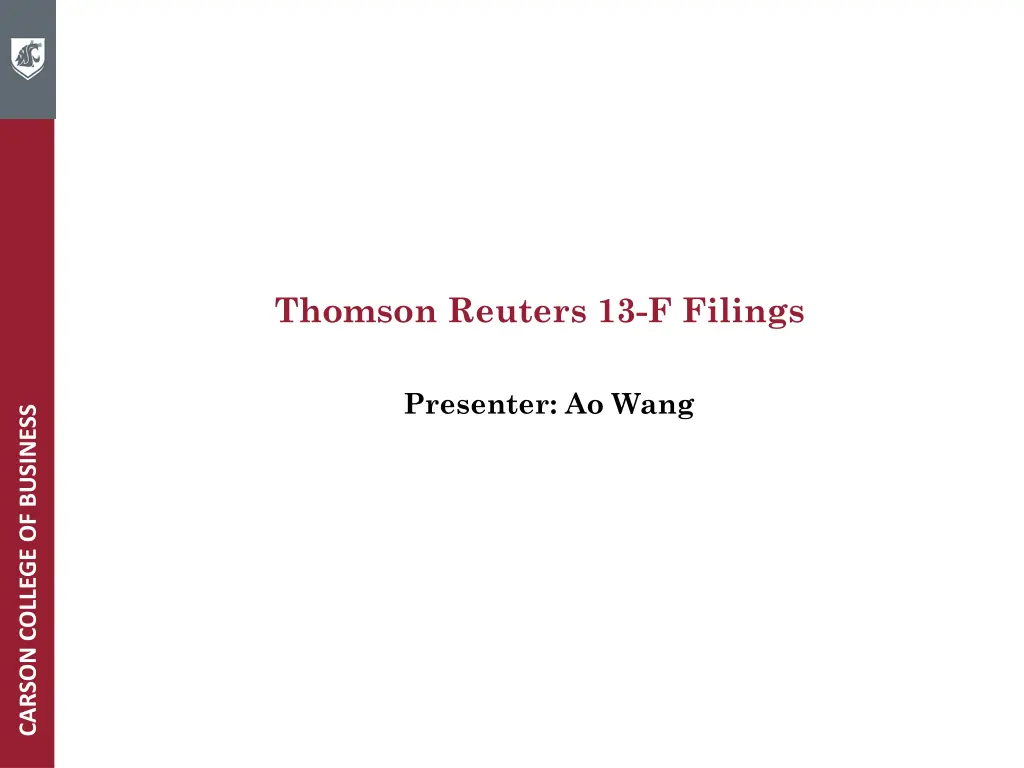 thomson reuters 13 f filings