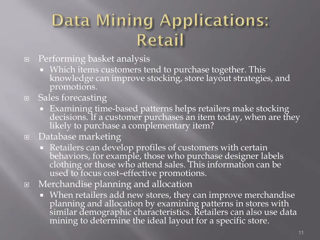 performing basket analysis which items customers