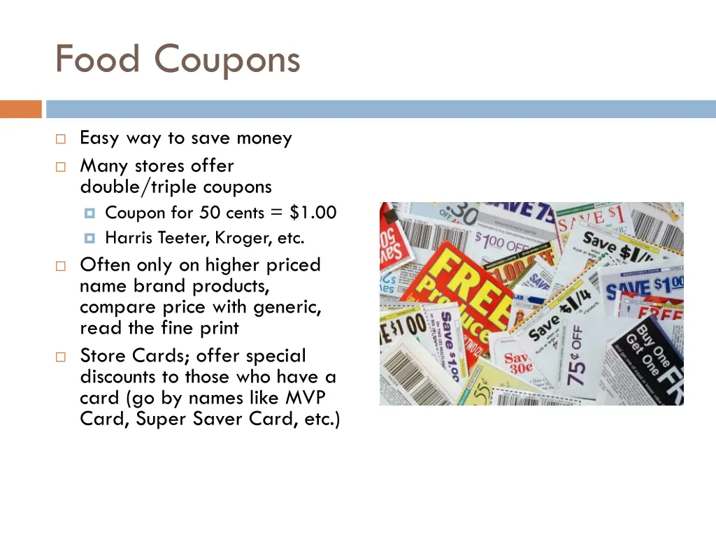 food coupons