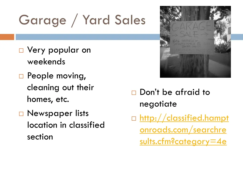 garage yard sales