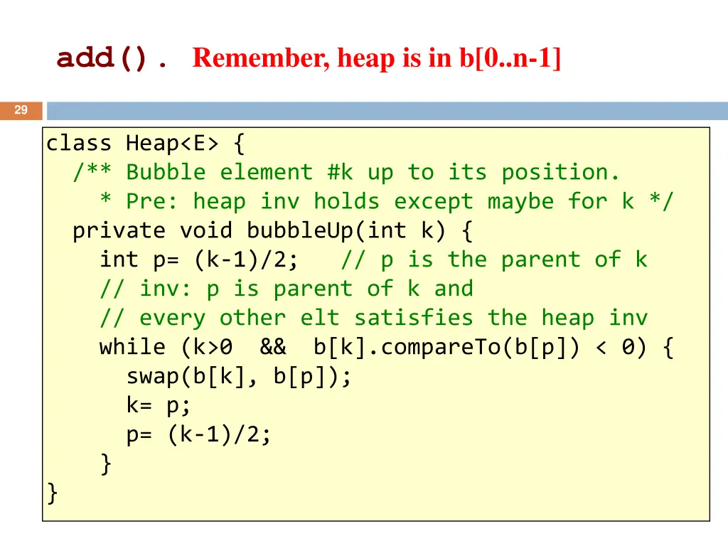 add remember heap is in b 0 n 1