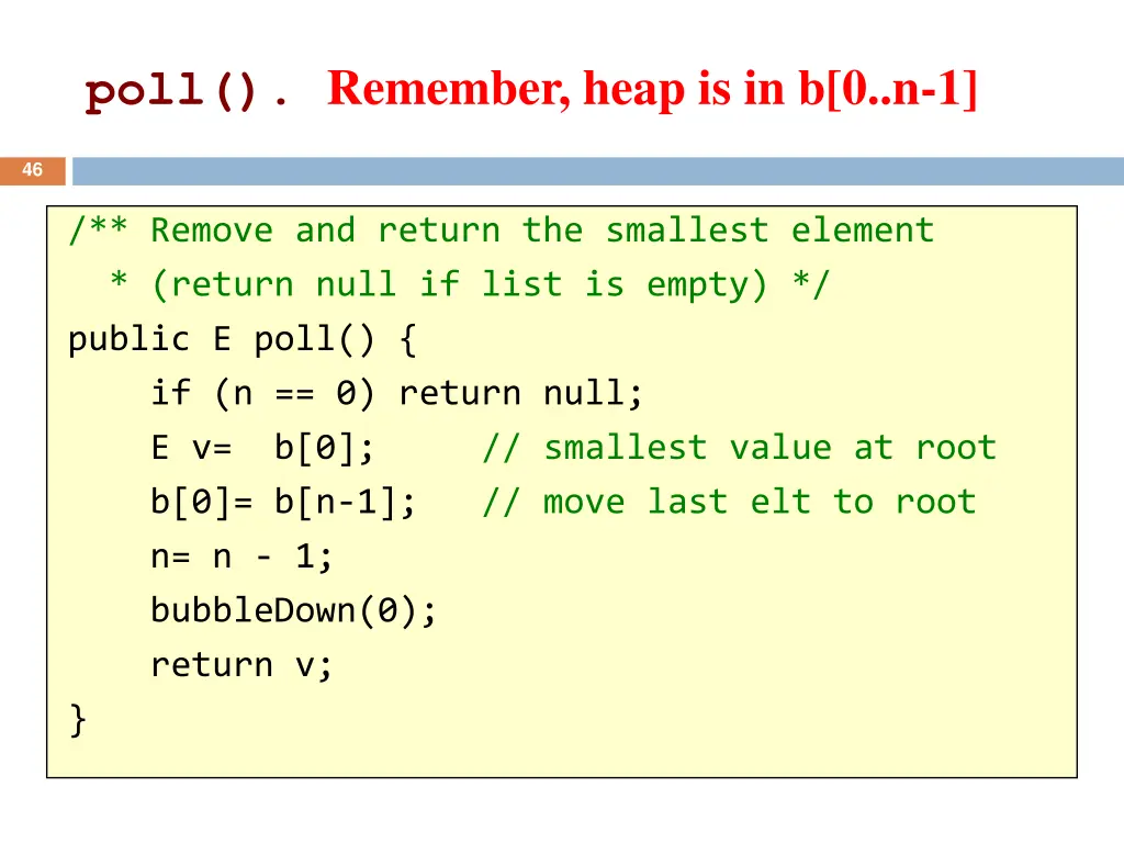 poll remember heap is in b 0 n 1