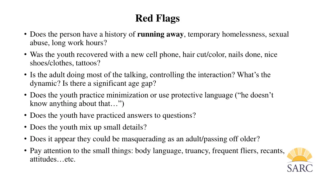 red flags