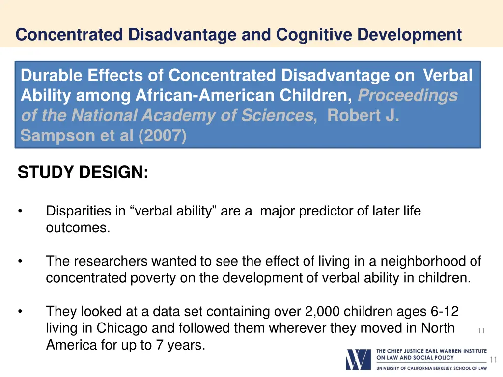 concentrated disadvantage and cognitive