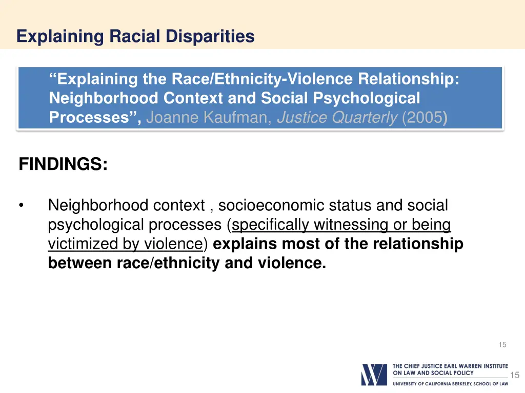 explaining racial disparities