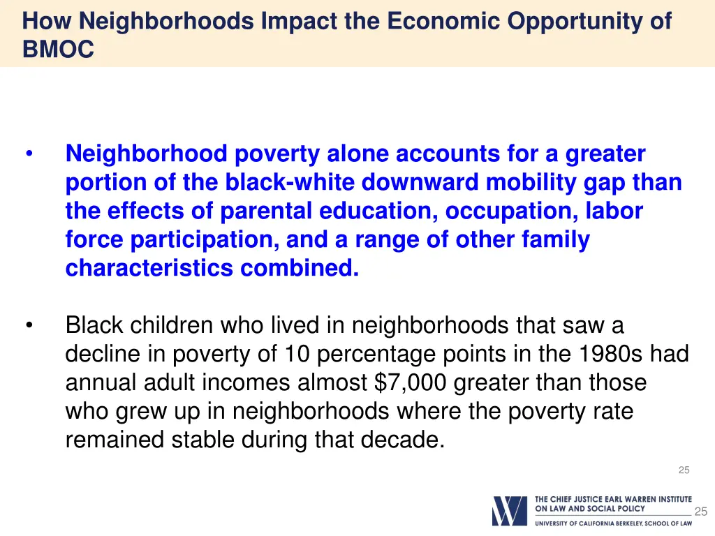 how neighborhoods impact the economic opportunity 1