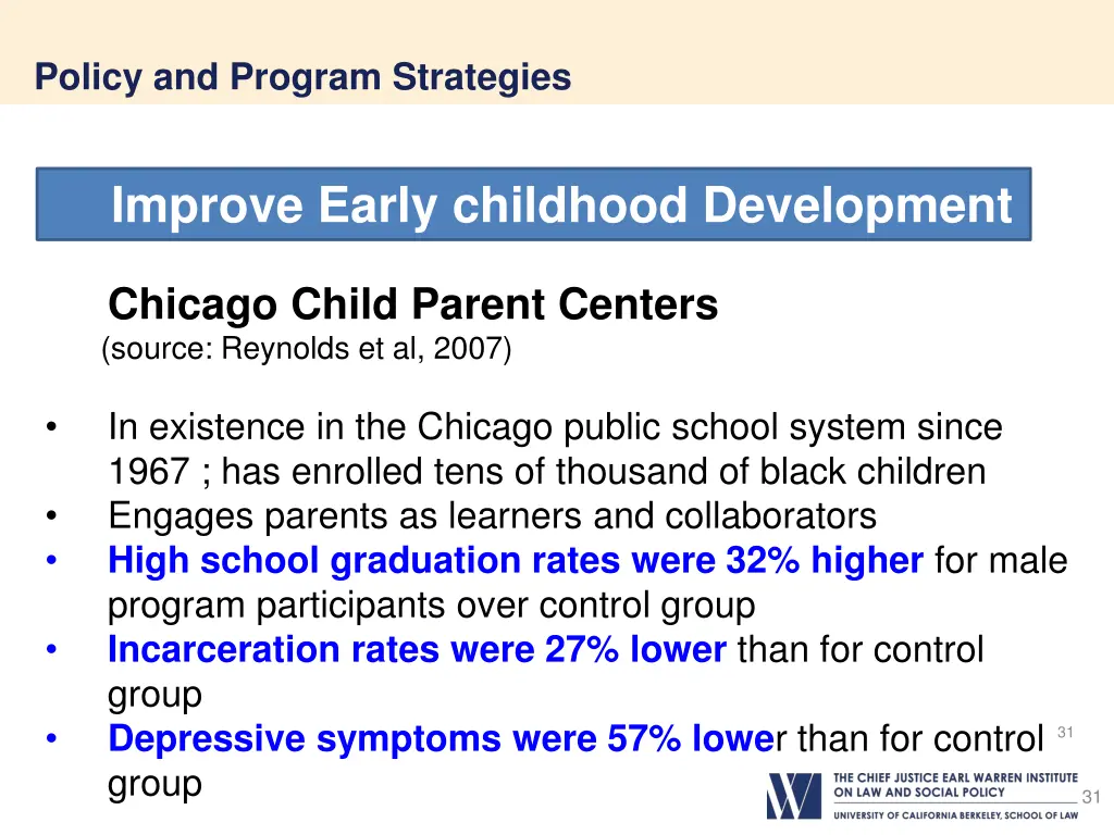 policy and program strategies