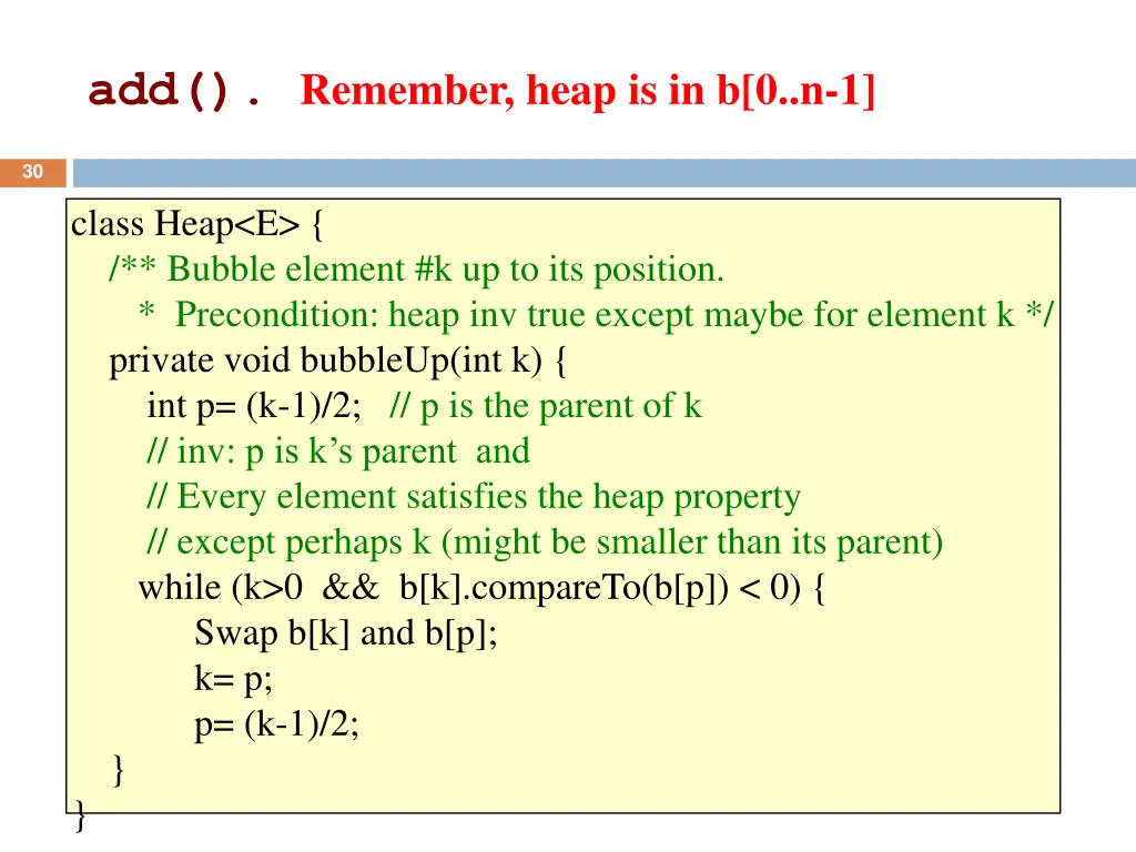 add remember heap is in b 0 n 1