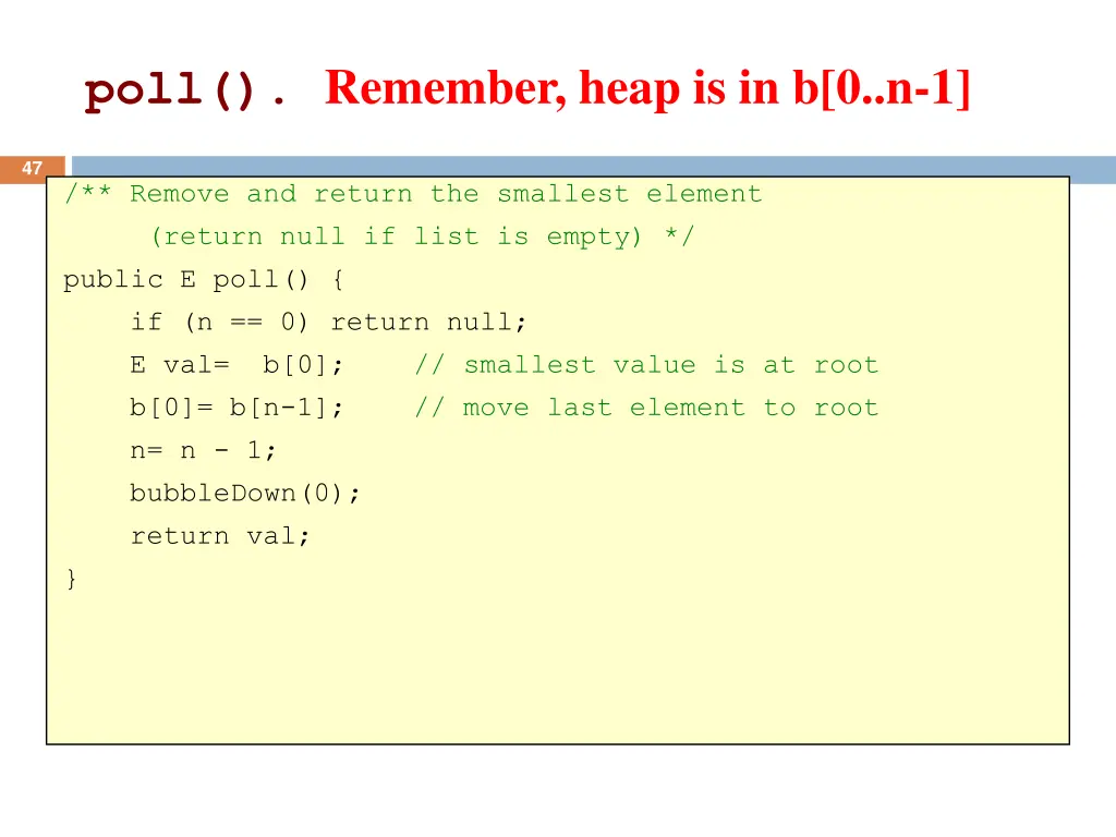 poll remember heap is in b 0 n 1