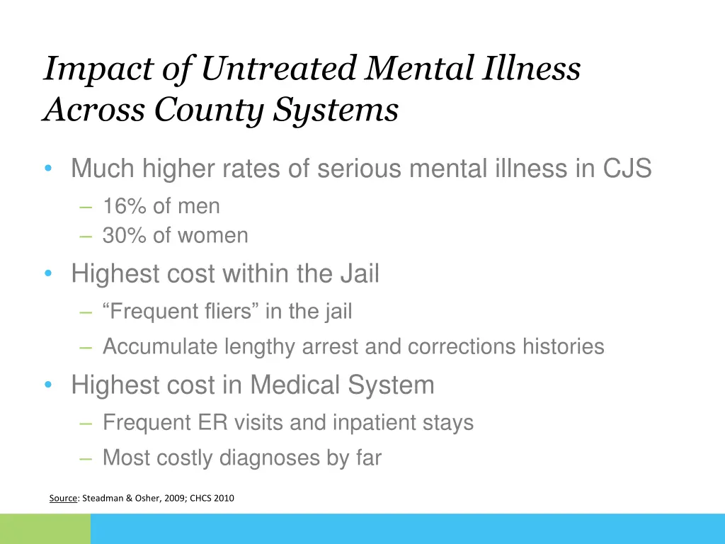 impact of untreated mental illness across county