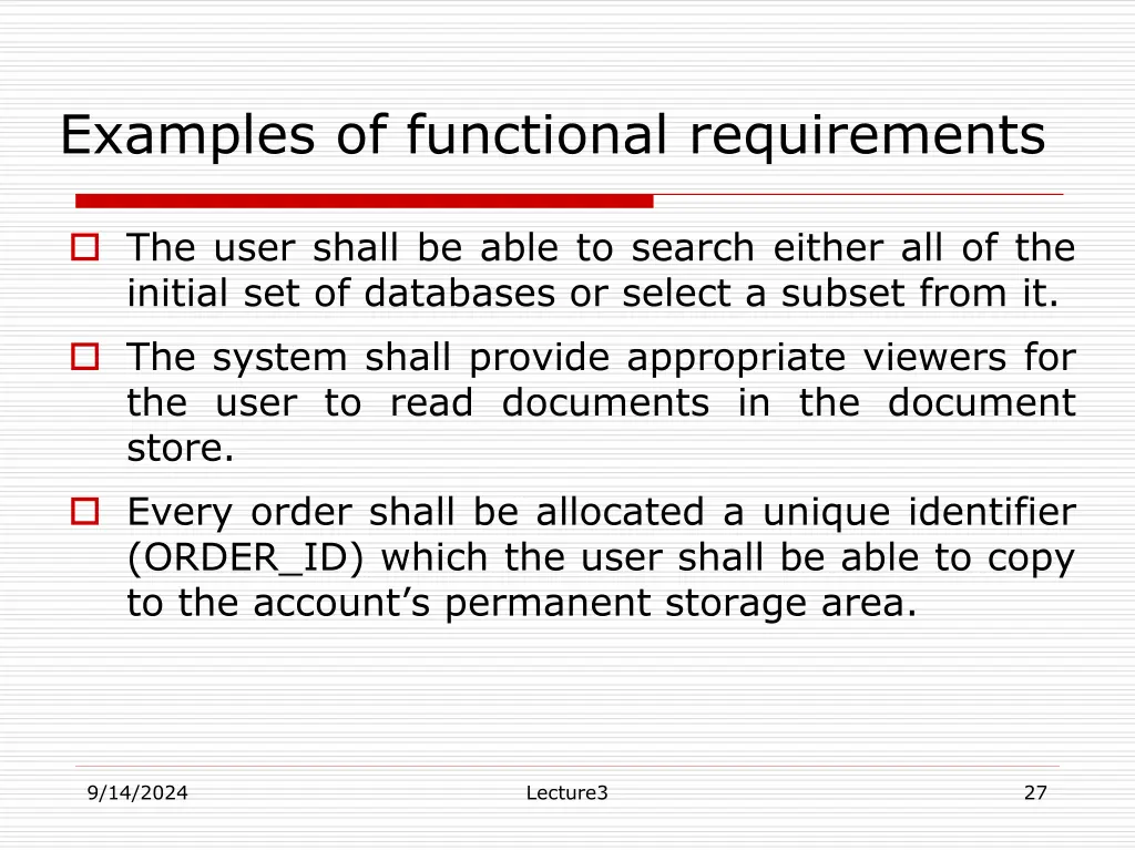 examples of functional requirements