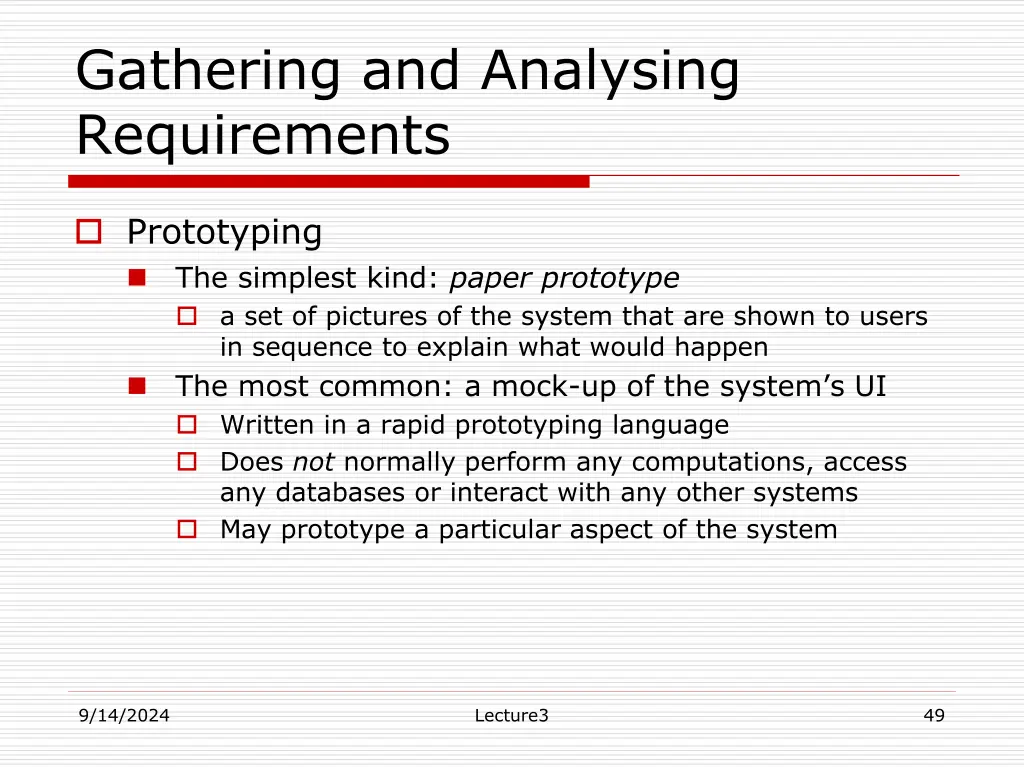 gathering and analysing requirements 1