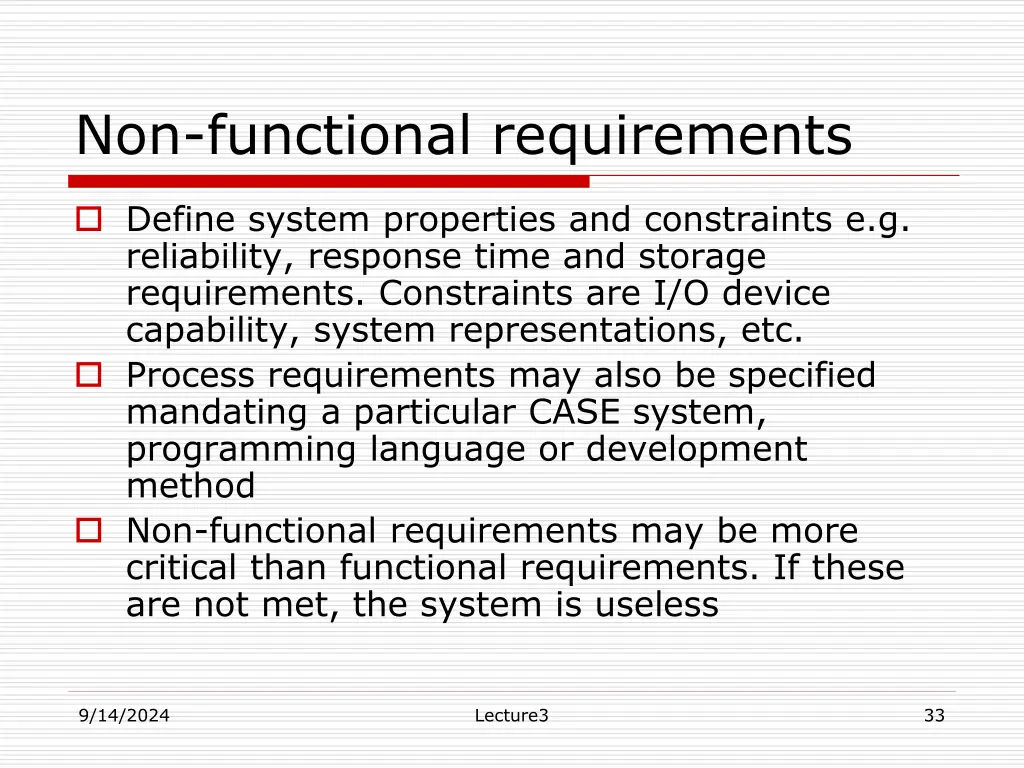 non functional requirements