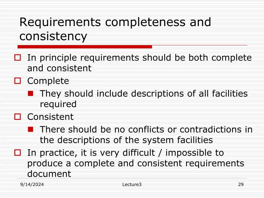 requirements completeness and consistency