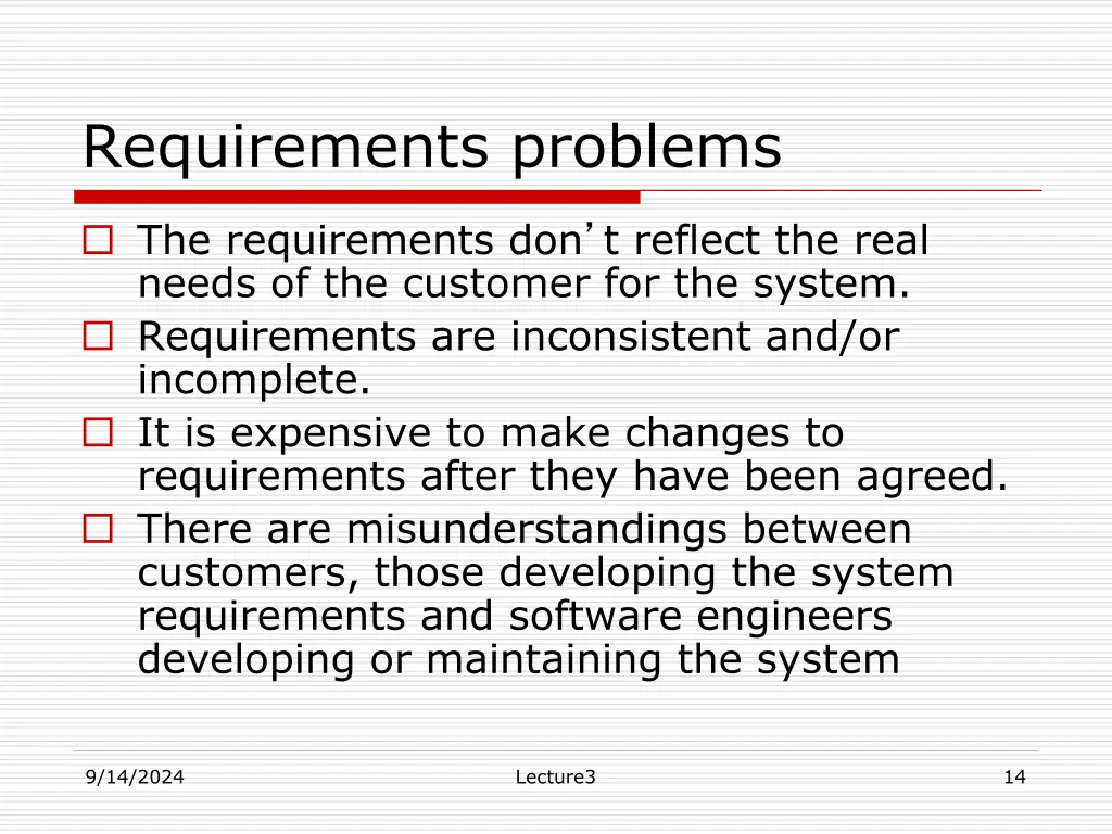 requirements problems