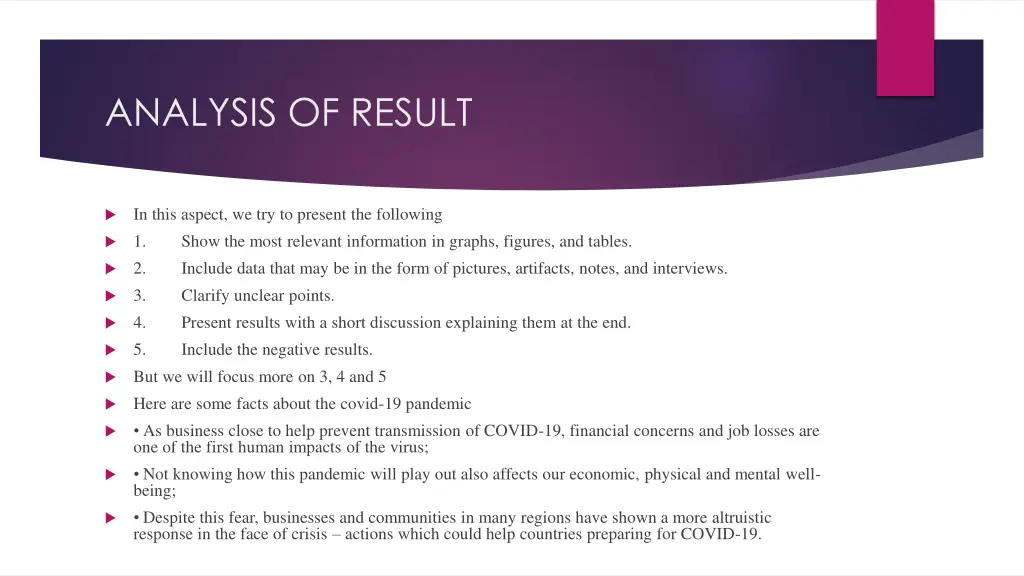 analysis of result