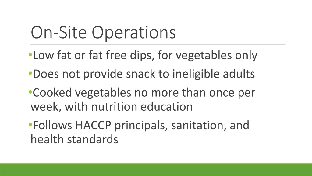 on site operations low fat or fat free dips