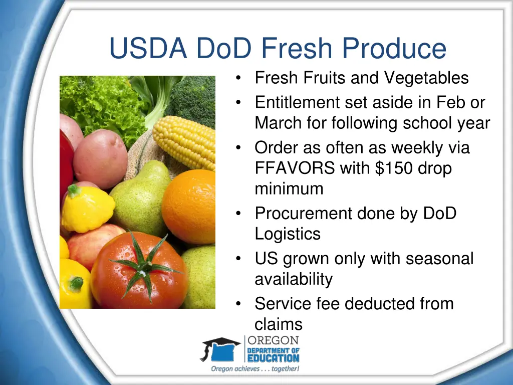 usda dod fresh produce