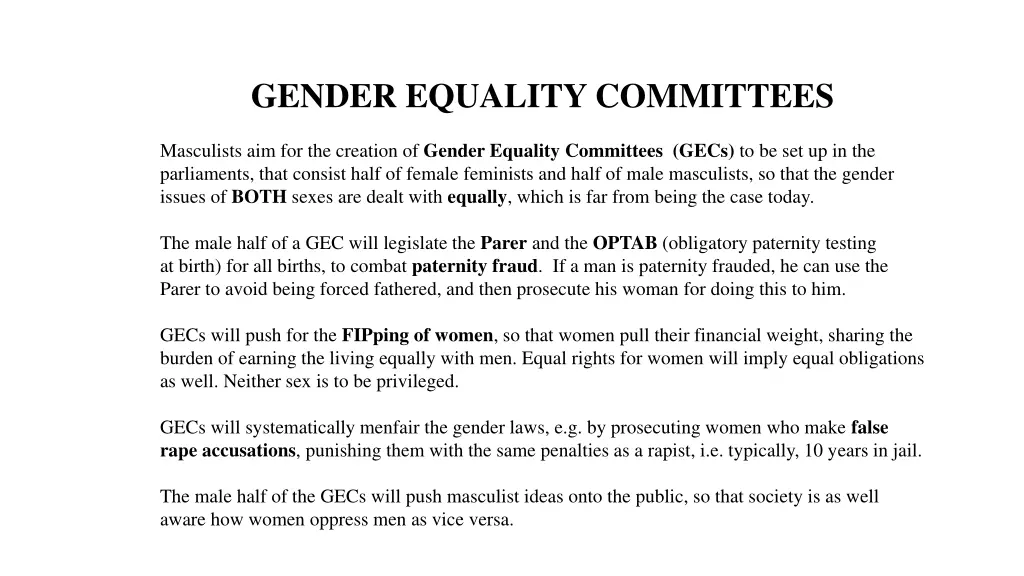 gender equality committees